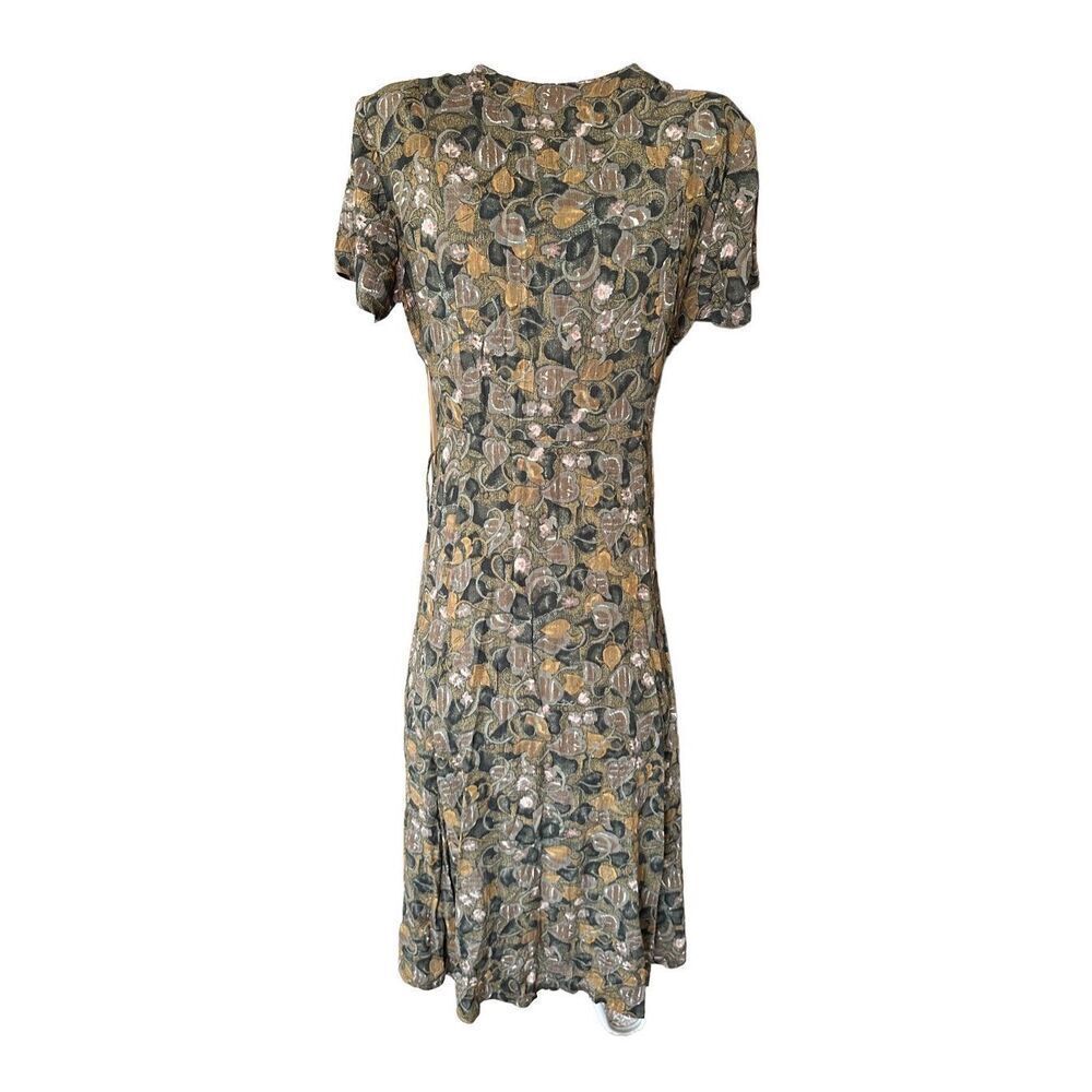 Vintage 80’s Betsy’s Things Floral Cottage Core Coastal Grandma Button Up Midi D - Picture 2 of 8